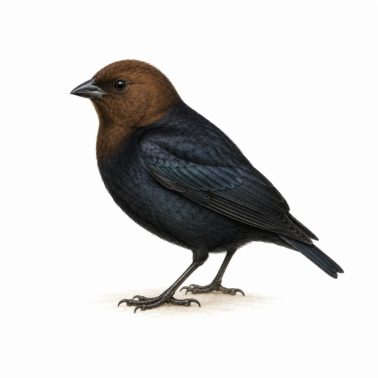 Tordo cabeza café
