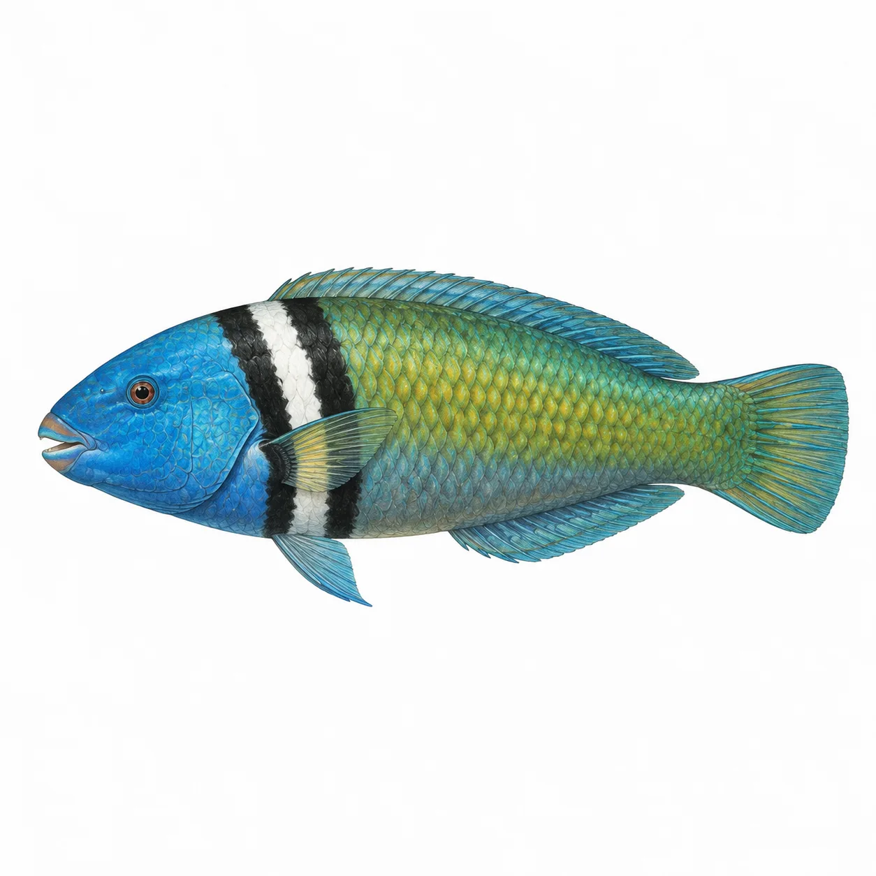 Caribbean Bluehead Wrasse
