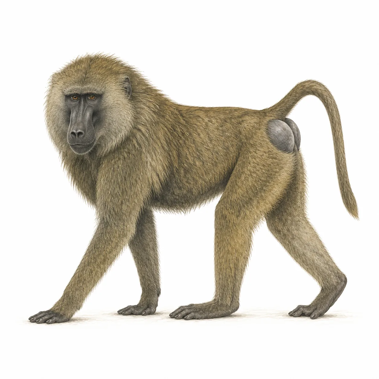 Olive Baboon