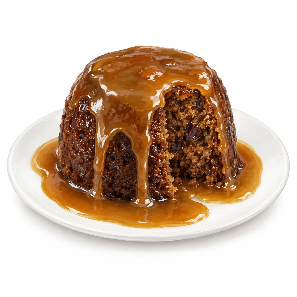 daddelkake med karamellsaus