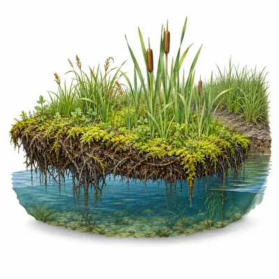 floating vegetation mat