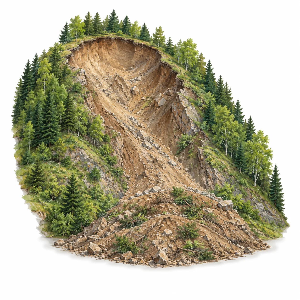 landslide scar